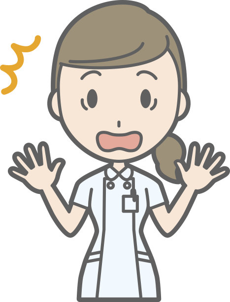 插图惊讶的护士穿着白大褂图片下载