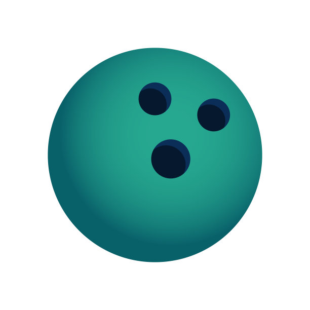 绿色和蓝色保龄球图标孤立图片下载