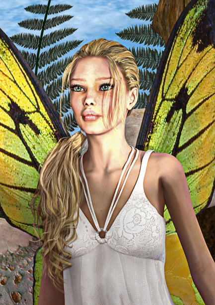 3D渲染仙子蝴蝶图片下载