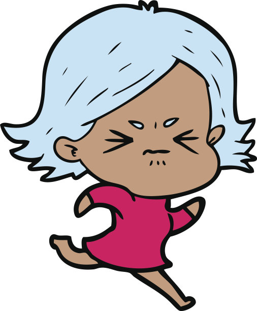 卡通愤怒的女孩图片下载