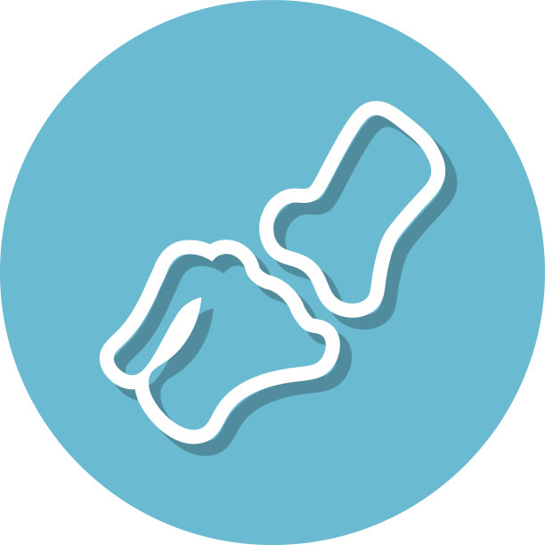 一个圆圈线内的矢量膝关节图标图片下载