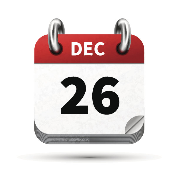明亮现实的日历图标与26月12日孤立在白色图片下载