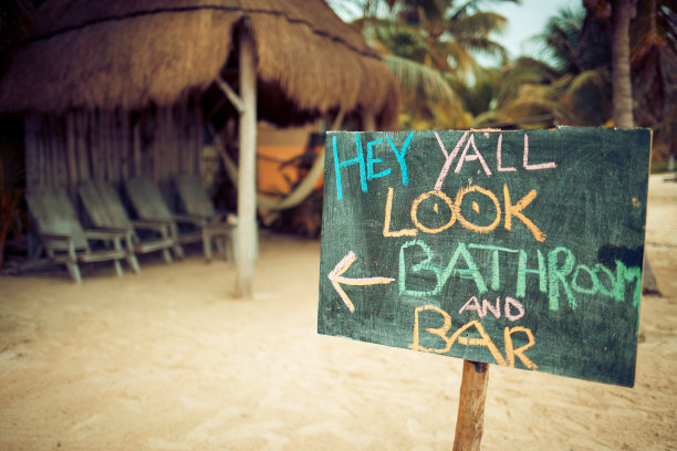 海滩酒吧标志图片下载