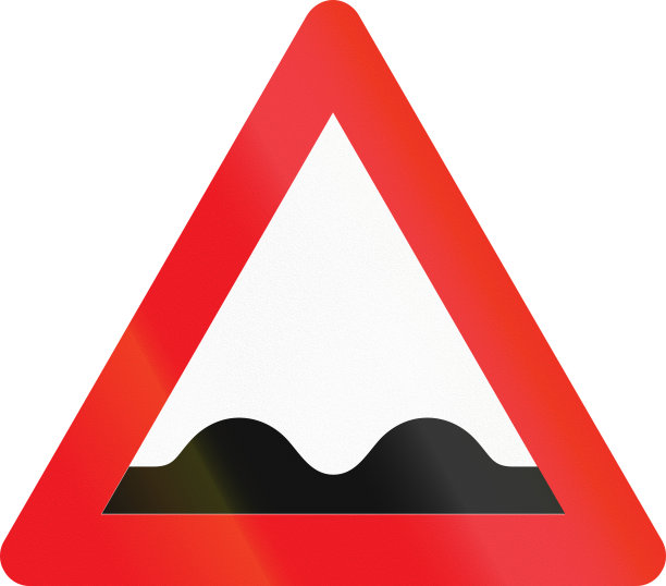 丹麦使用的警告路标-前方道路不平图片下载