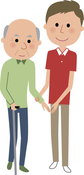 老年妇女和照顾者，步行援助图片下载