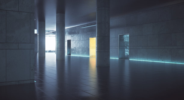 光线充足的黑暗走廊图片下载