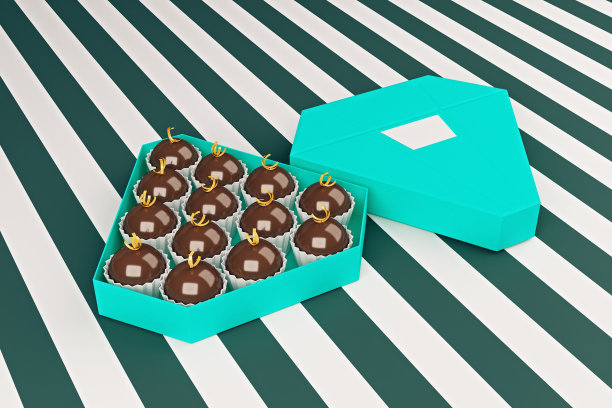 蓝色奢华巧克力盒图片下载