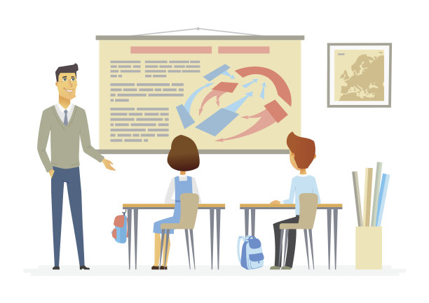 学校历史课-现代卡通人物人物插图图片下载