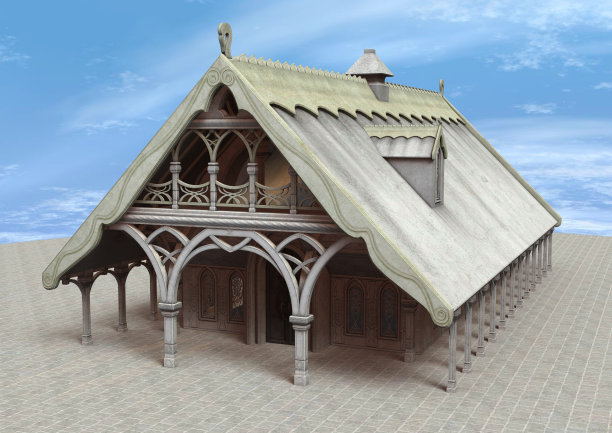 3D渲染幻想神庙图片下载