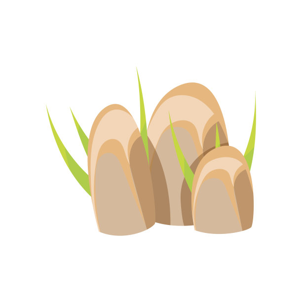 光滑的矿物石头，岩石在自然环境矢量插图图片下载