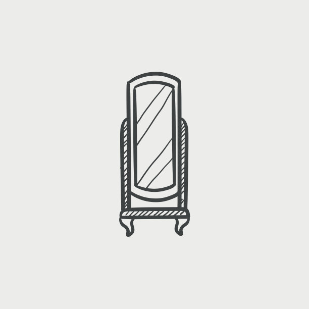 旋转镜上的立场草图图标图片下载