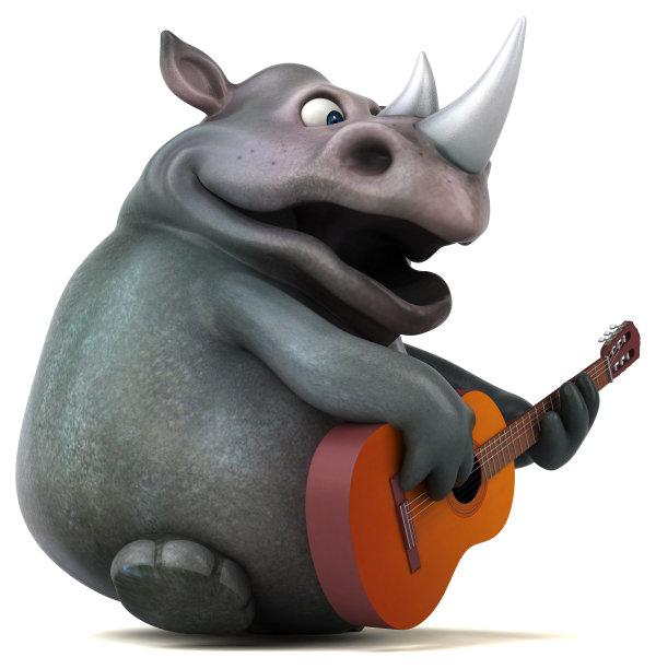 有趣的犀牛- 3D插图图片下载