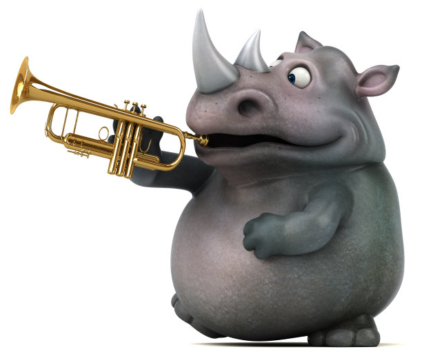 有趣的犀牛- 3D插图图片下载