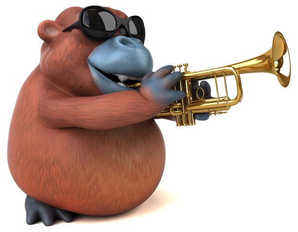 有趣的猩猩outan - 3D插图图片下载