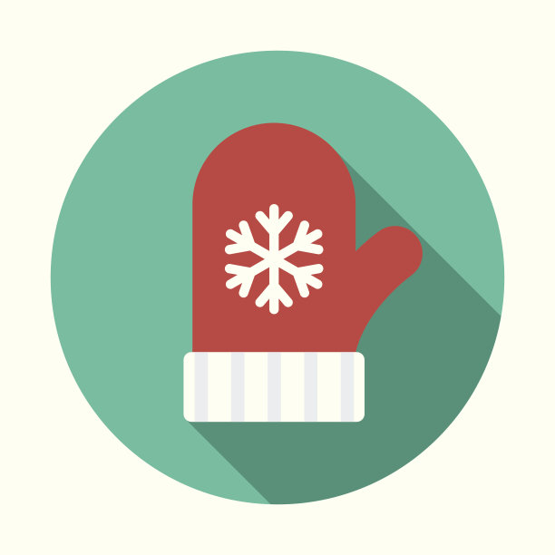 圣诞平面设计Icon: Mitten图片下载