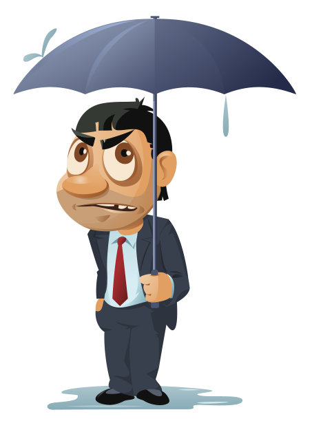 雨天，西装男士打着伞图片下载