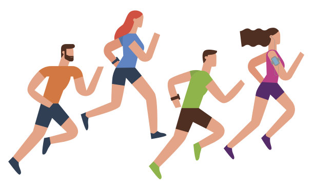 跑步，平面设计，插图图片下载