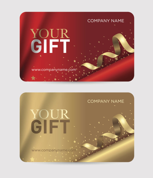礼品卡有金丝带，蛇纹和亮片。圣诞礼物证书。图片下载