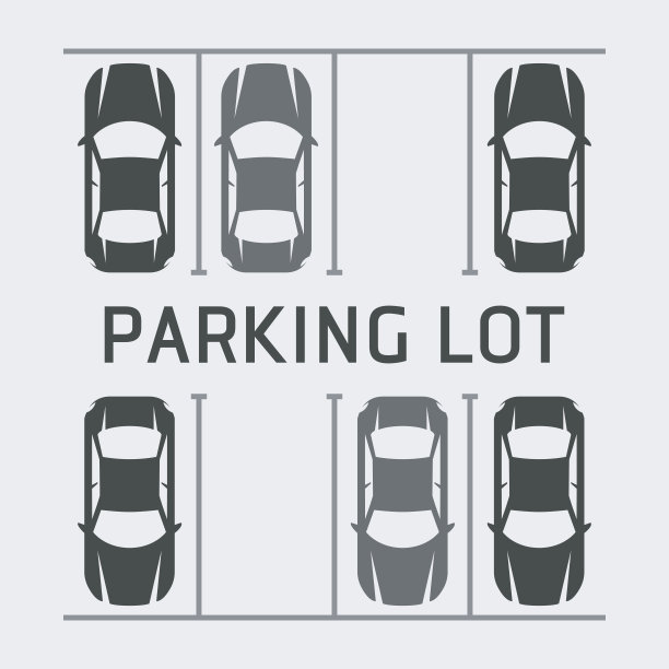 矢量插图的停车场-顶视图图片下载