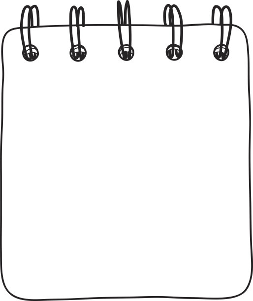 笔记本可爱的线条艺术矢量手绘插图图片下载