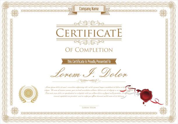 证书或文凭复古设计矢量插图模板图片下载
