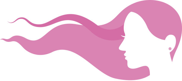 女人插图与吹长头发。图片下载