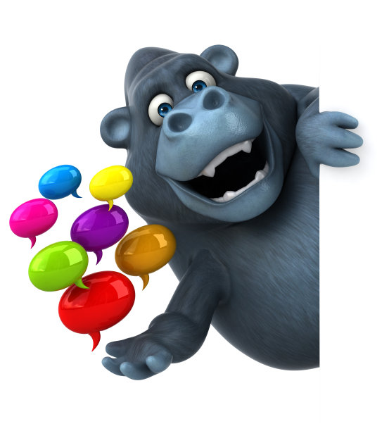 有趣的大猩猩- 3D插图图片下载