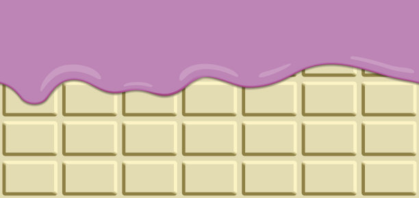 粉色奶油融化在白色巧克力棒的背景上。图片下载