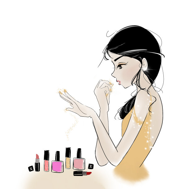 美女插画素材ID：308415234