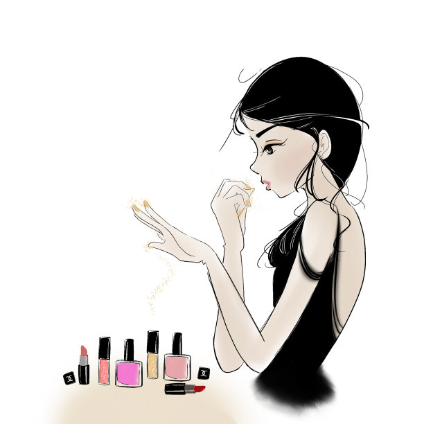 美女插画素材ID：308415258