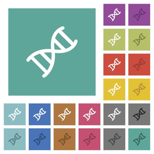 DNA分子方平多色图标图片下载