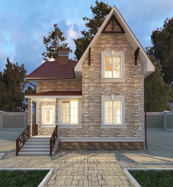 建筑逼真渲染3D插图图片下载