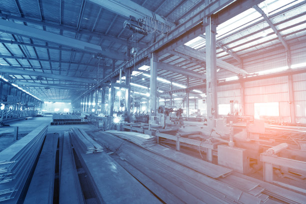 大型钢材加工厂素材图片