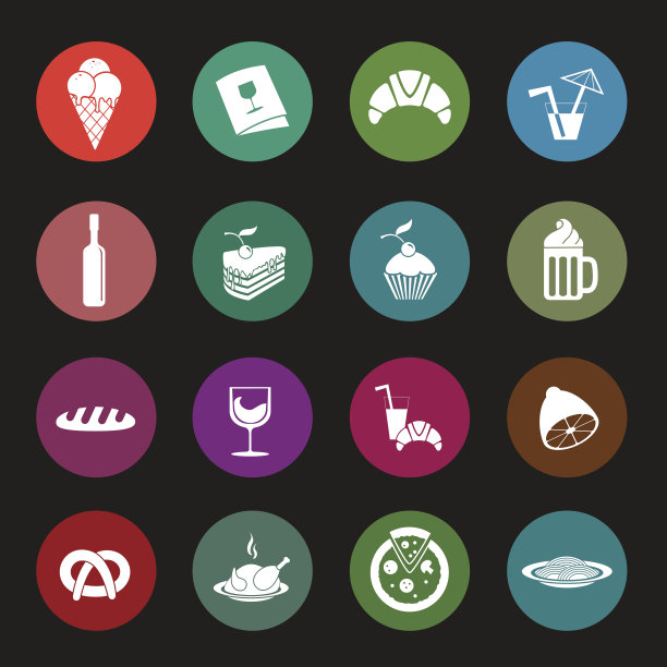 食物和饮料图标设置图片下载