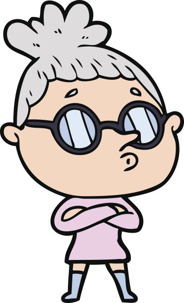 戴眼镜的卡通女人图片下载