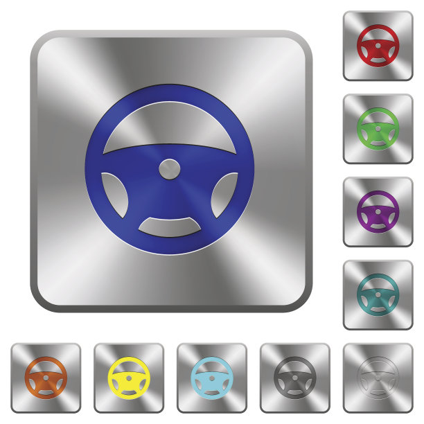 方向盘圆形方形钢按钮图片下载