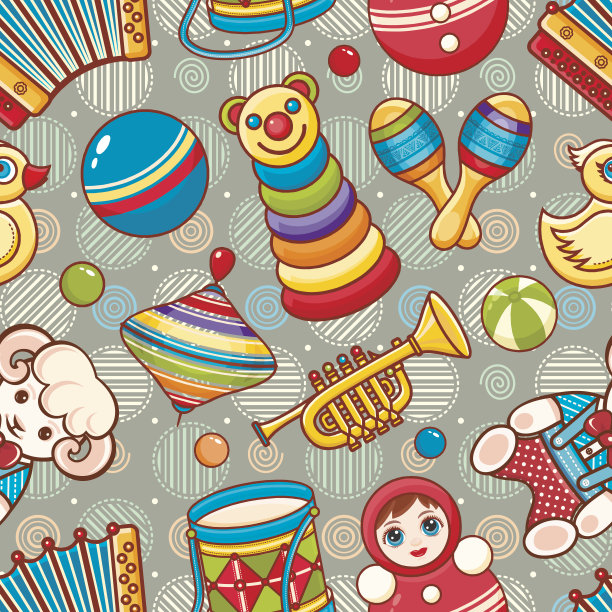 乐器和婴儿玩具。图片下载