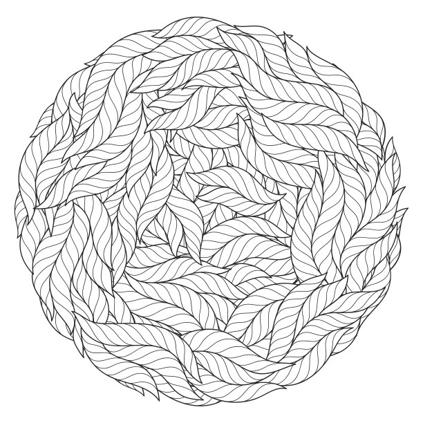 无缝着色书图案。圆形海浪曼荼罗图片下载