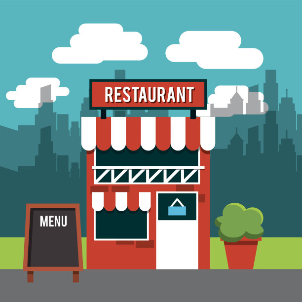 餐厅外的设计图片下载