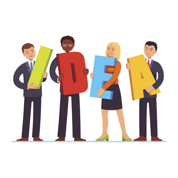 商业人士用字母形成单词的想法图片下载