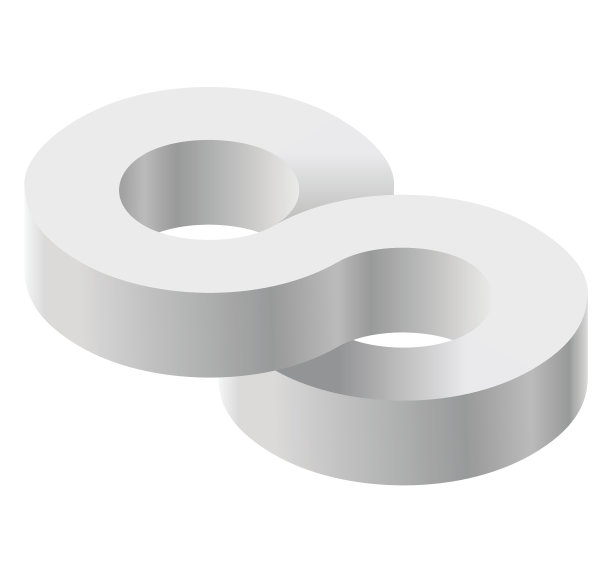 在等距透视的拱形形状，孤立在白色背景。创建抽象对象的基本构件，背景。图片下载