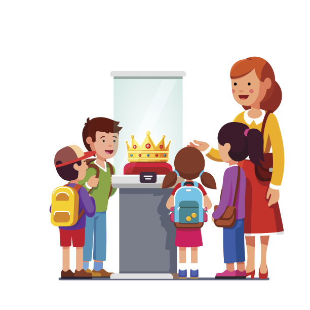 孩子们在历史博物馆观看金冠图片下载