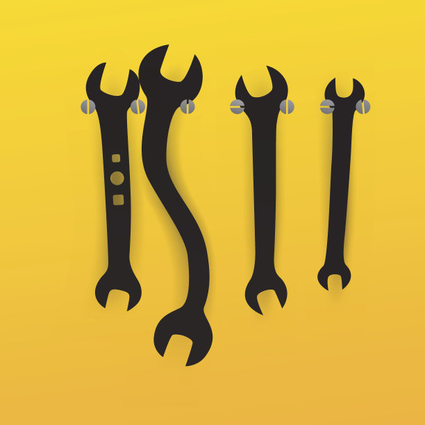 一套不同尺寸的扳手图片下载