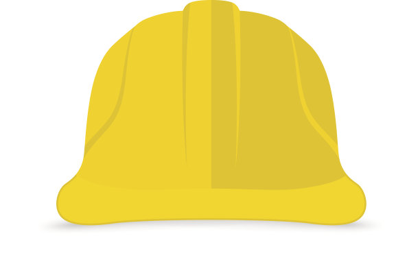 施工头盔图标上的白色背景。图片下载