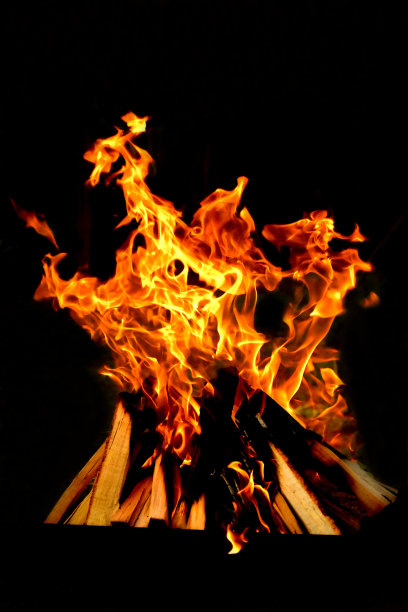 燃烧的木头。篝火。火的背景图片下载