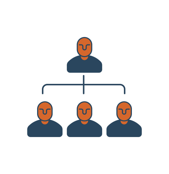 公司结构图标。人事管理。老板和下属。管理的迹象。经营理念的象征图片下载