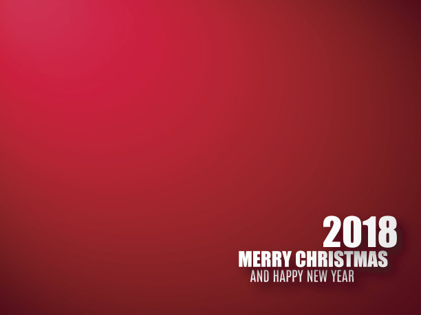 圣诞快乐，新年快乐，红色背景。2018年的背景图片下载