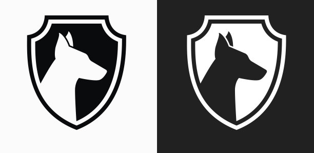 宠物健康图标在黑白矢量背景图片下载