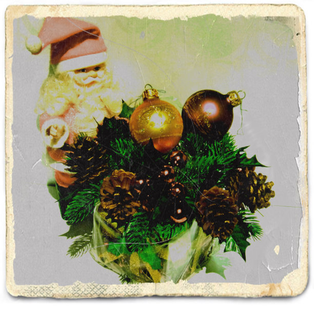 复古圣诞和新年贺卡图片下载