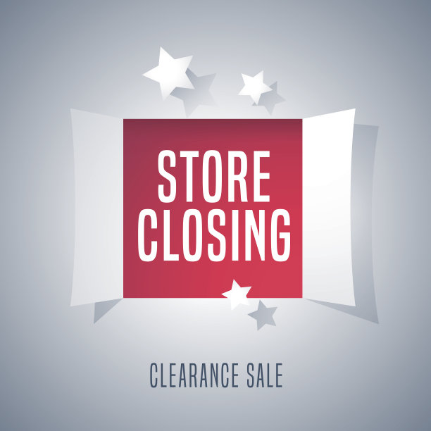 商店关闭销售矢量插图，背景图片下载